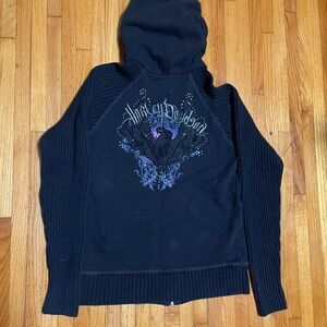 Harley-Davidson Black and Purple Women's Sweater